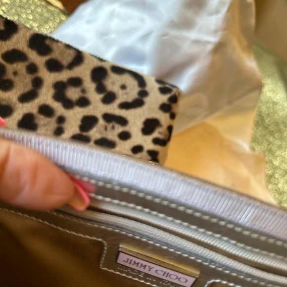EUC Rare JIMMY CHOO 2pc Animal Print Clutch W/dust bag& COA Pony Hair? - Picture 13 of 13